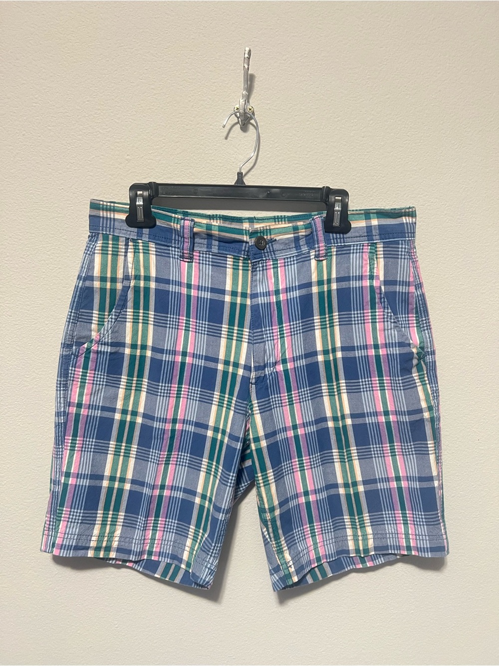 St. John's Bay Blue Plaid Shorts - Picture 3 of 8